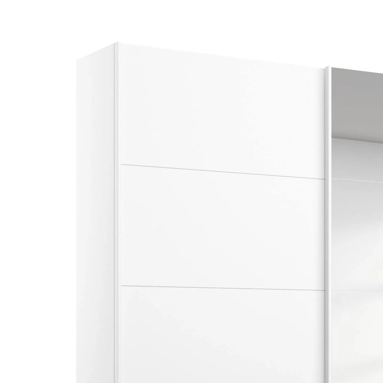 Memphis White Sliding Door Wardrobe with Mirror W181cm - Pendle Village Furniture