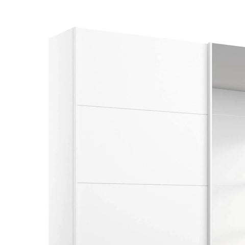 Memphis White Sliding Door Wardrobe with Mirror W181cm - Pendle Village Furniture