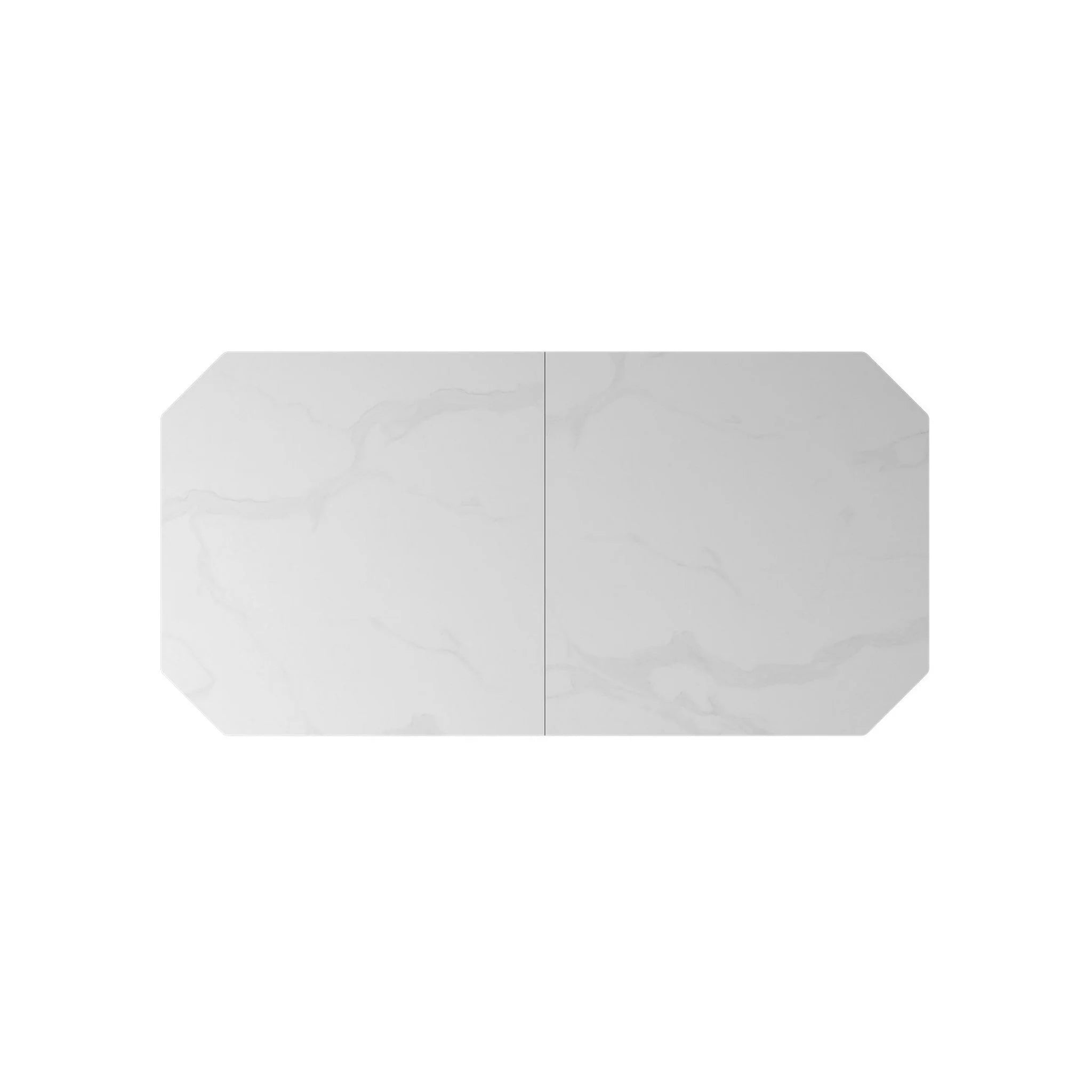 Merlin 180-220cm Matte White Ceramic Extending Dining Table and 6 Faux Leather Dining Chairs, available with choice of 4 chair colours-Table-Top-Image