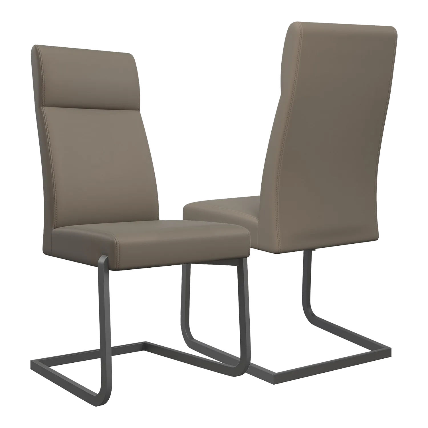 Merlin Taupe Faux Leather Taupe Dining Chair - Set of 4