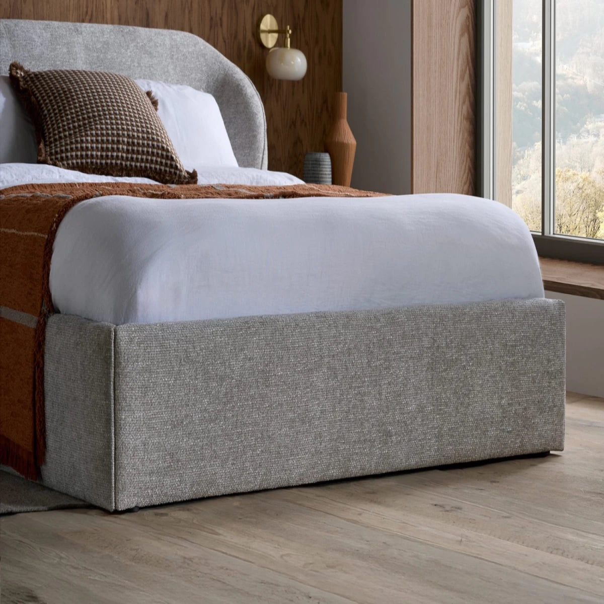 Contemporary upholstery with clean refined look.