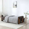 Miles Brown Mocha Chenille Sofabed reclined into Bed position. Available in a choice of 3 fabrics, Orange, Mocha and Natural