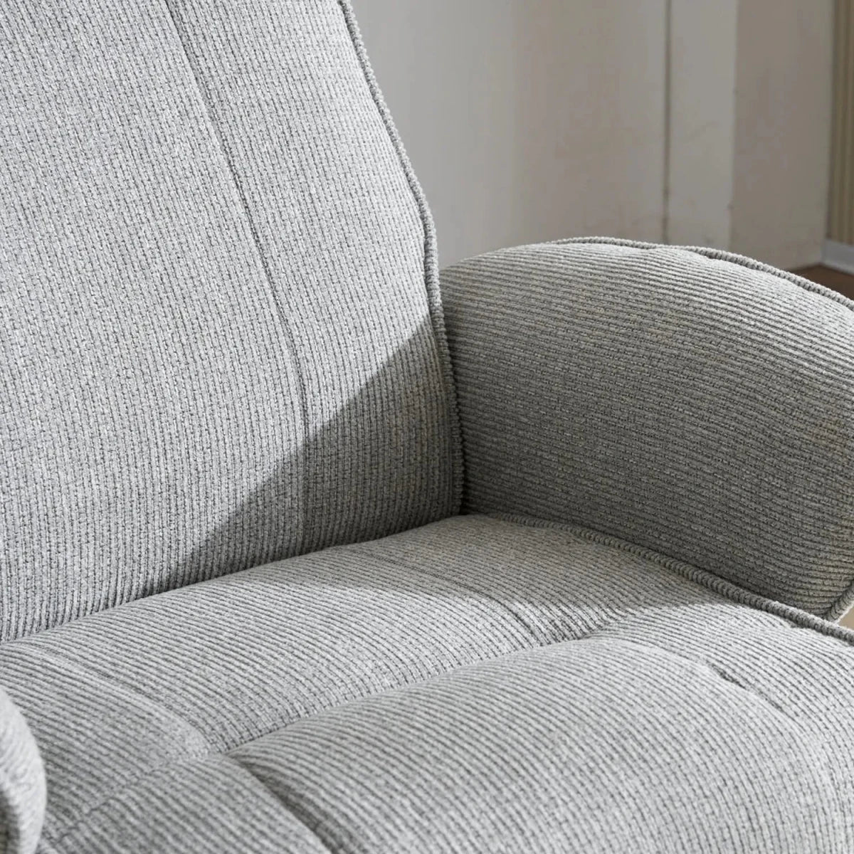 Lunar Grey Milwaukie Fabric Swivel Recliner Chair with Footstool 