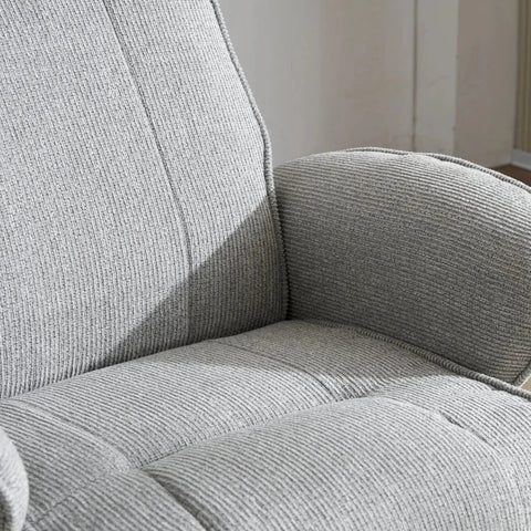 Lunar Grey Milwaukie Fabric Swivel Recliner Chair with Footstool 