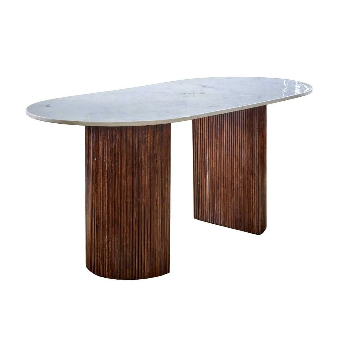 Modena Large Marble & Mango Wood Dining Table - Pendle Village Furniture