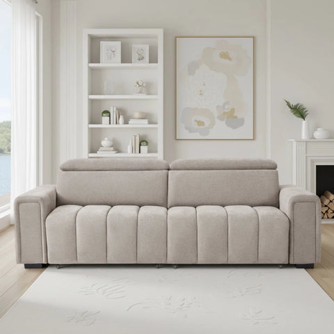 Modern 3 seater sofabed combining seating and sleeping function.