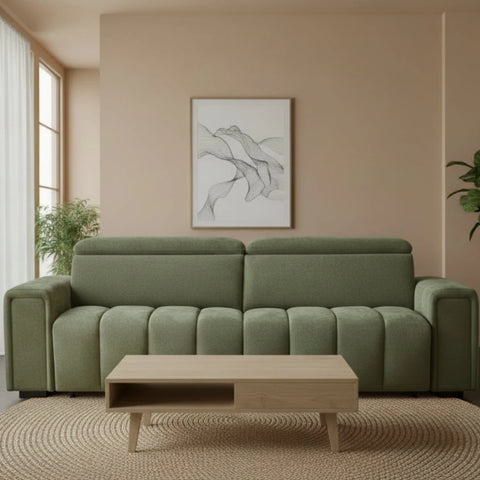 Premium electric sofabed with bold modern colour finish.