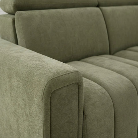 Rich green upholstered sofabed with premium modern finish.