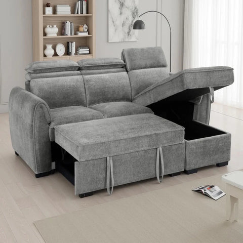 Built-in ottoman storage compartment for added practicality.