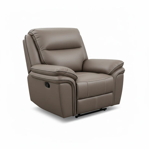 Mont Leather Look Fabric Manual Recliner Armchair - Pendle Village Furniture