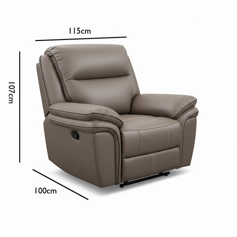 Mont Leather Look Fabric Manual Recliner Armchair - Pendle Village Furniture