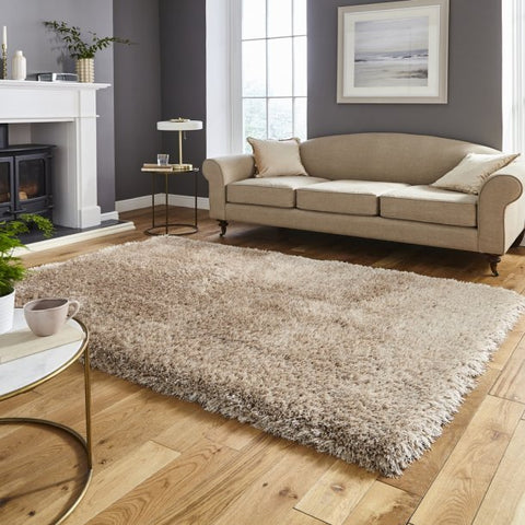 Montana Beige Luxury Shaggy Rug - Pendle Village Furniture