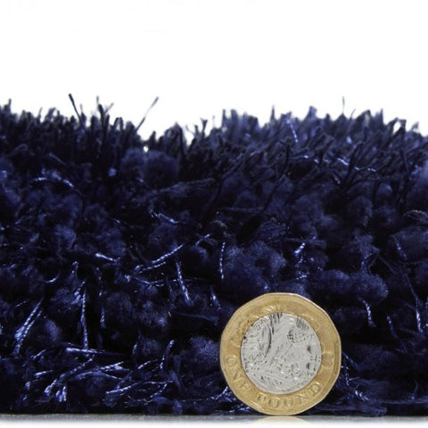 Montana Dark Navy Luxury Shaggy Rug - Pendle Village Furniture