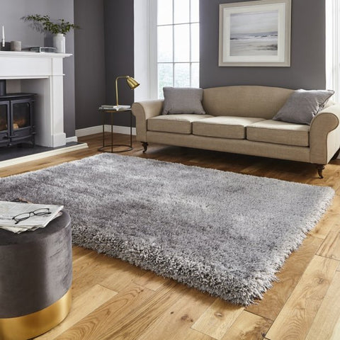 Montana Silver Luxury Shaggy Rug - Pendle Village Furniture