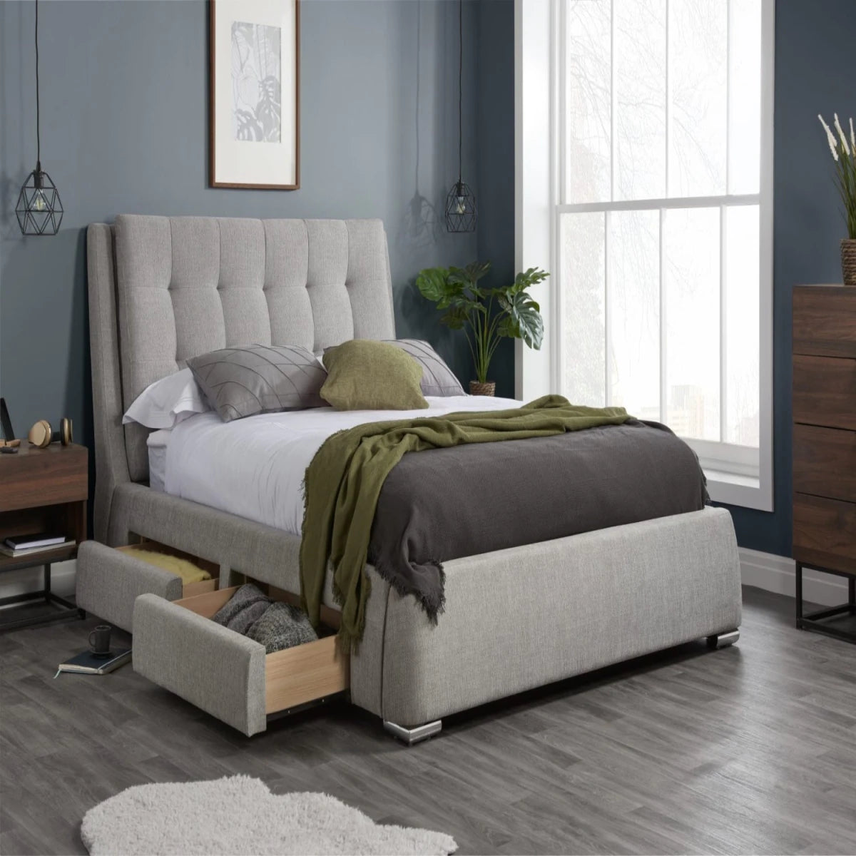 Luxury bed combining classic and modern design.