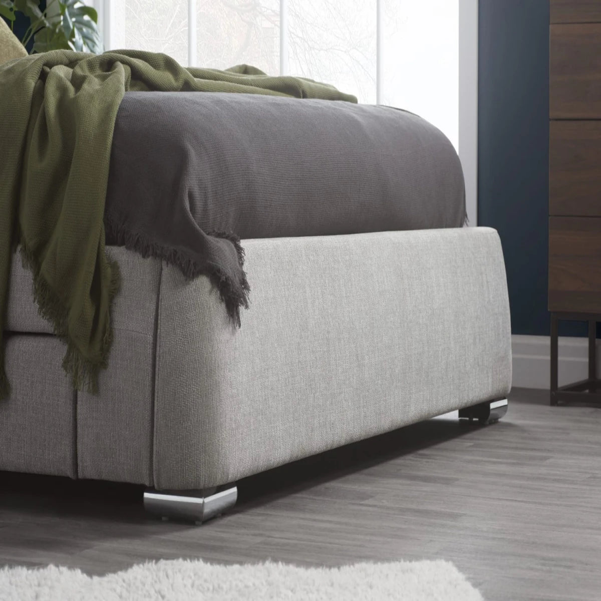 Strong support legs with refined silver finish.