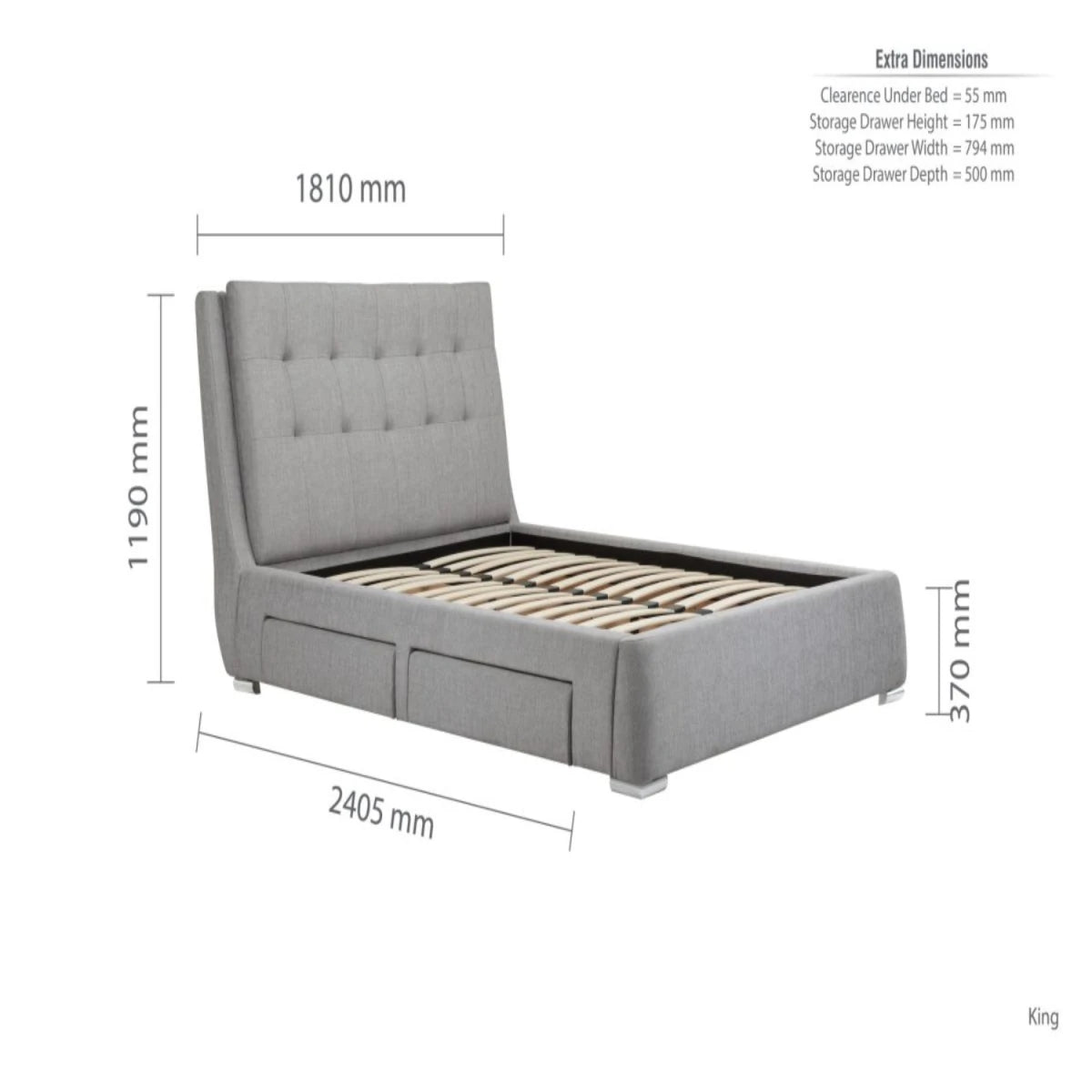 Large frame offering maximum comfort space.