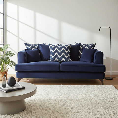 Monterrey Regent Plush Velvet Scatter Back 3 Seater Sofa - Pendle Village Furniture