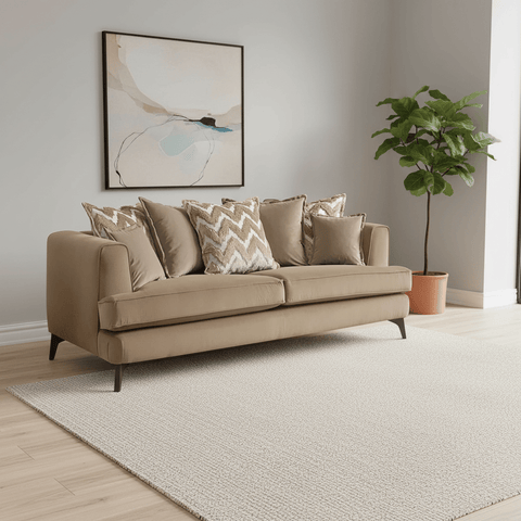 Monterrey Regent Plush Velvet Scatter Back 3 Seater Sofa
