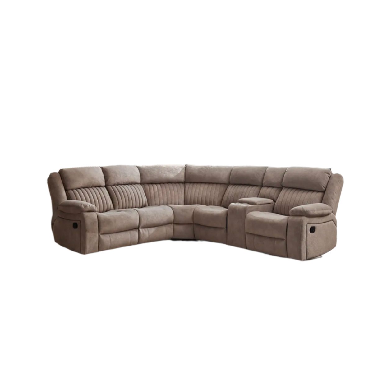 Morgan Taupe Fabric Recliner Corner Suite