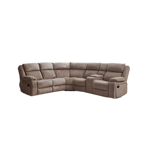 Morgan Taupe Fabric Recliner Corner Suite