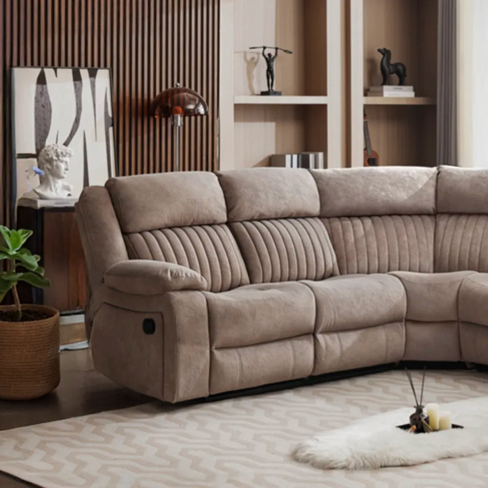Morgan Taupe Fabric Recliner Corner Suite