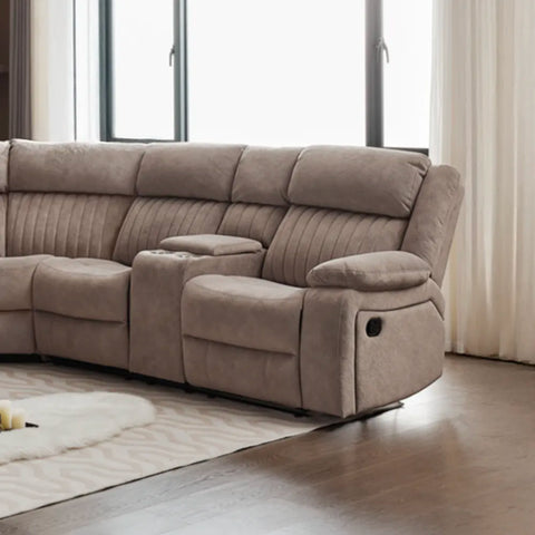 Morgan Taupe Fabric Recliner Corner Suite