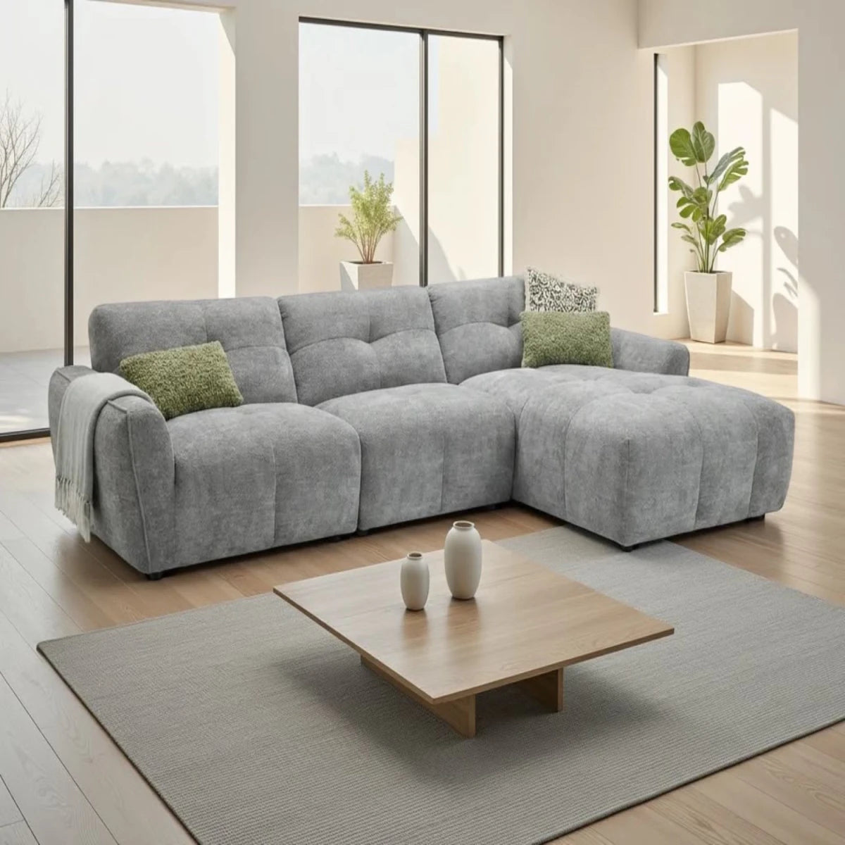 Premium fabric upholstery with soft touch finish.
