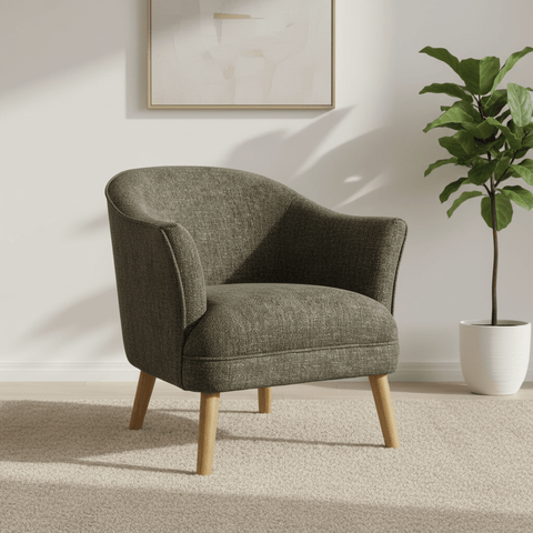 Munich Flax Effect Green Armchair