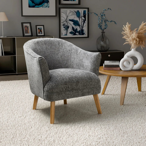 Munich Flax Effect Grey Armchair - Pendle Village Furniture