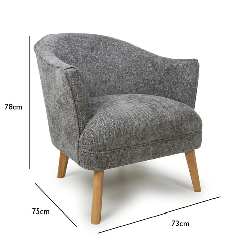 Munich Flax Effect Grey Armchair - Pendle Village Furniture