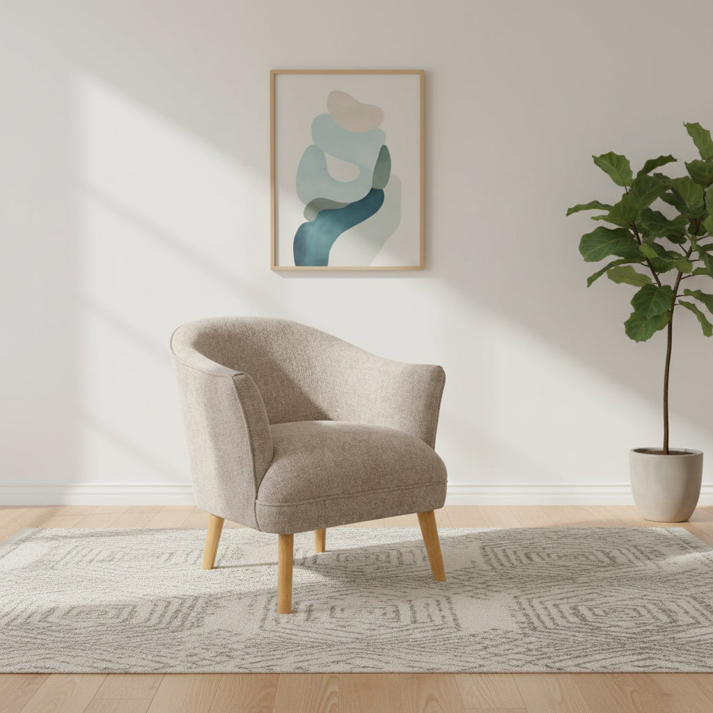 Munich Flax Effect Natural Armchair - Pendle Village Furniture