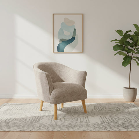 Munich Flax Effect Natural Armchair - Pendle Village Furniture