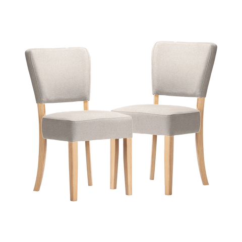 Set of 4 Nico Yellow Gold Fabric Dining Chairs with Oak Legs