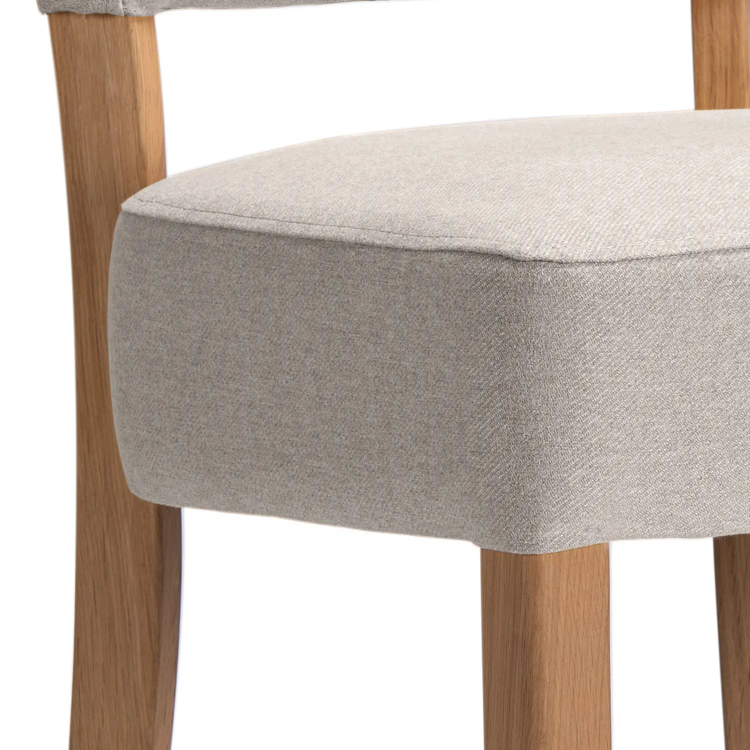 Set of 4 Nico Yellow Gold Fabric Dining Chairs with Oak Legs