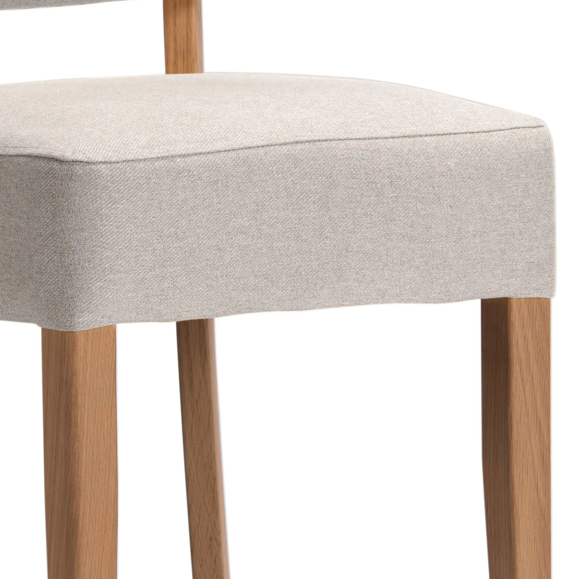 Set of 4 Nico Yellow Gold Fabric Dining Chairs with Oak Legs