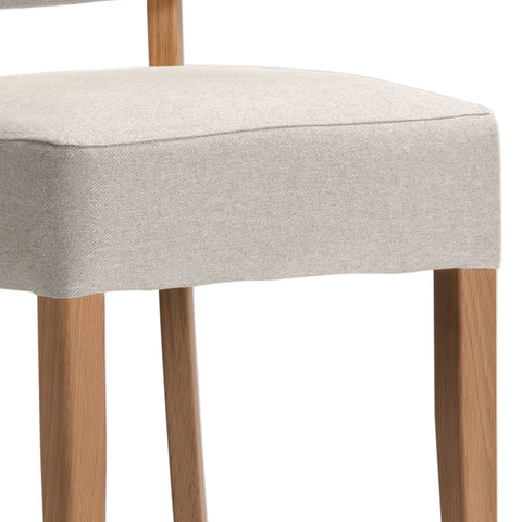 Set of 4 Nico Yellow Gold Fabric Dining Chairs with Oak Legs