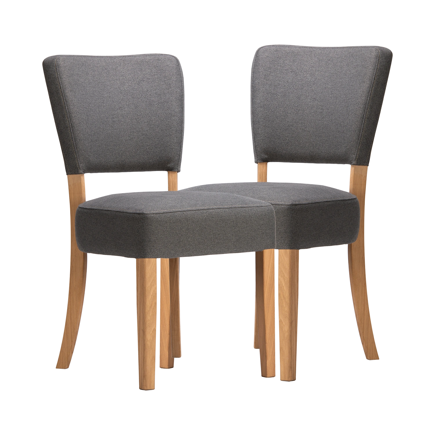 Set of 4 Nico Yellow Gold Fabric Dining Chairs with Oak Legs