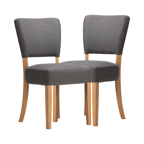 Set of 4 Nico Yellow Gold Fabric Dining Chairs with Oak Legs
