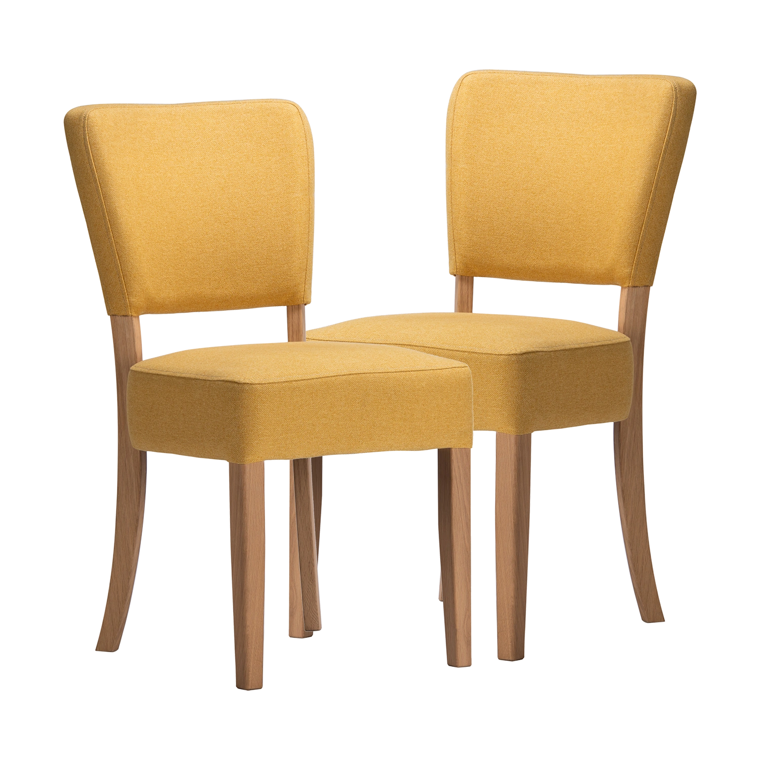 Nico Gold Fabric Dining Chairs with Oak Legs