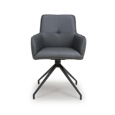 Nixon Grey Swivel Arm Dining Chair