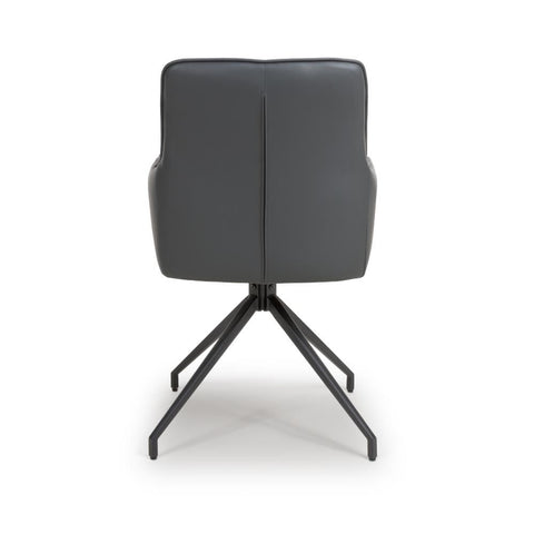 Nixon Grey Swivel Arm Dining Chair