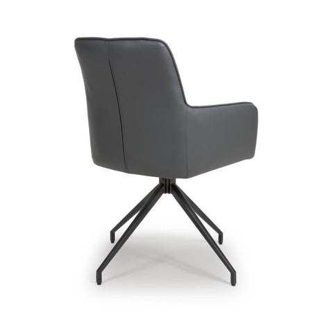 Nixon Grey Swivel Arm Dining Chair