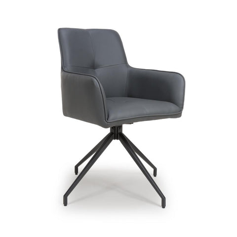 Nixon Grey Swivel Arm Dining Chair