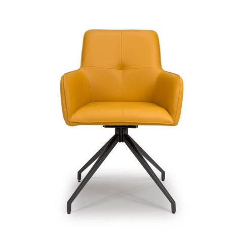 Nixon Ochre Swivel Arm Dining Chair