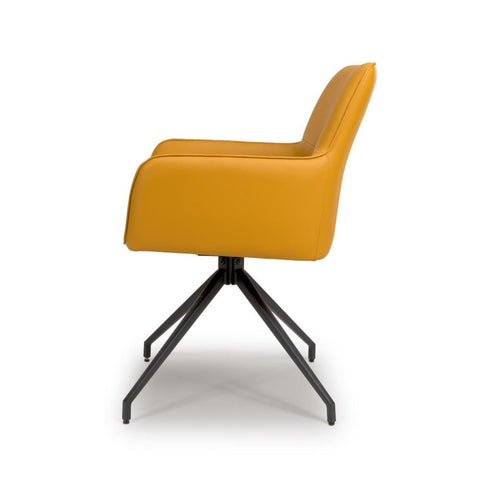 Nixon Ochre Swivel Arm Dining Chair