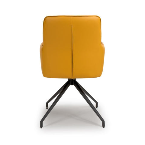 Nixon Ochre Swivel Arm Dining Chair