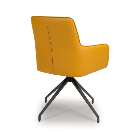 Nixon Ochre Swivel Arm Dining Chair