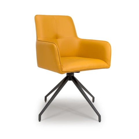 Nixon Ochre Swivel Arm Dining Chair