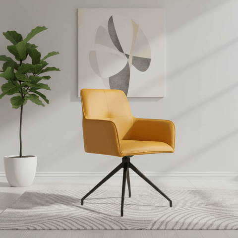 Nixon Ochre Swivel Arm Dining Chair